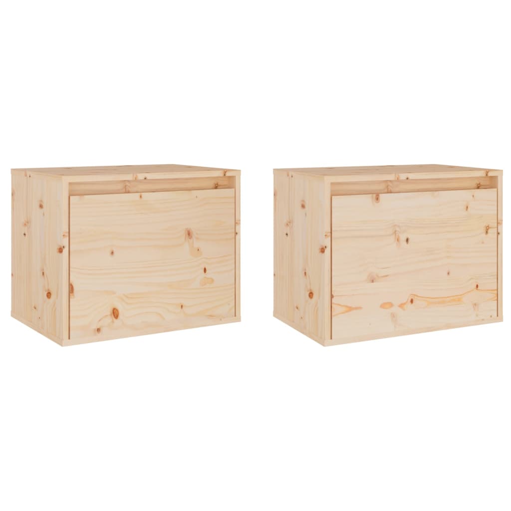 Wall Cabinets 2 pcs 45x30x35 cm Solid Wood Pine