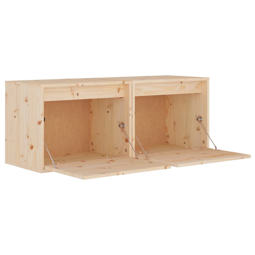 Wall Cabinets 2 pcs 45x30x35 cm Solid Wood Pine