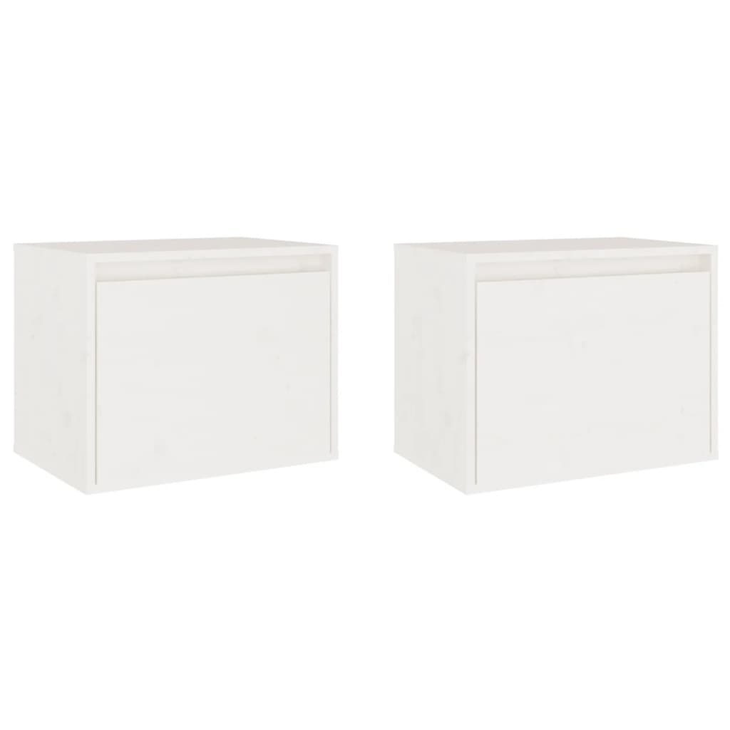 Wall Cabinets 2 pcs White 45x30x35 cm Solid Wood Pine