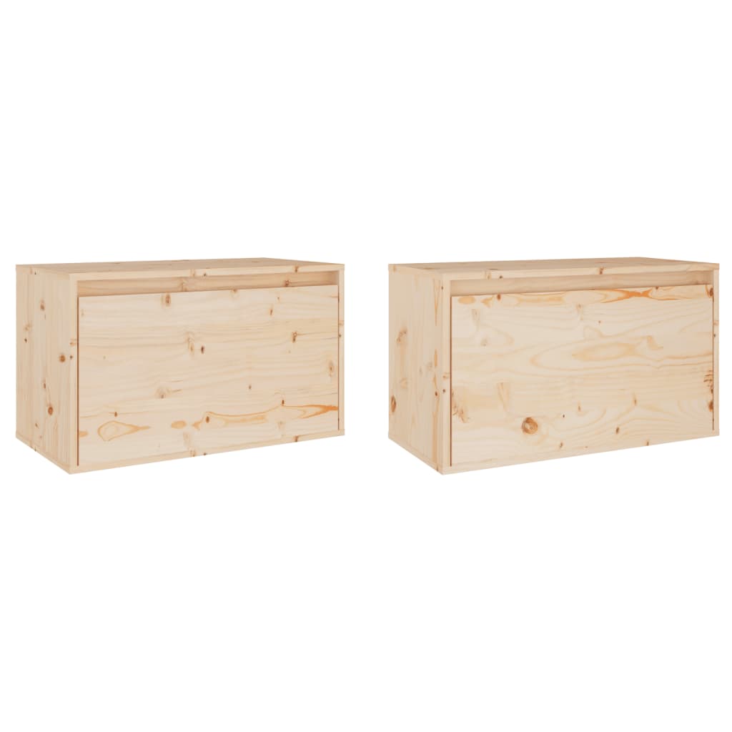 Wall Cabinets 2 pcs 60x30x35 cm Solid Wood Pine