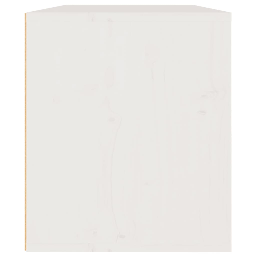 Wall Cabinet White 60x30x35 cm Solid Wood Pine