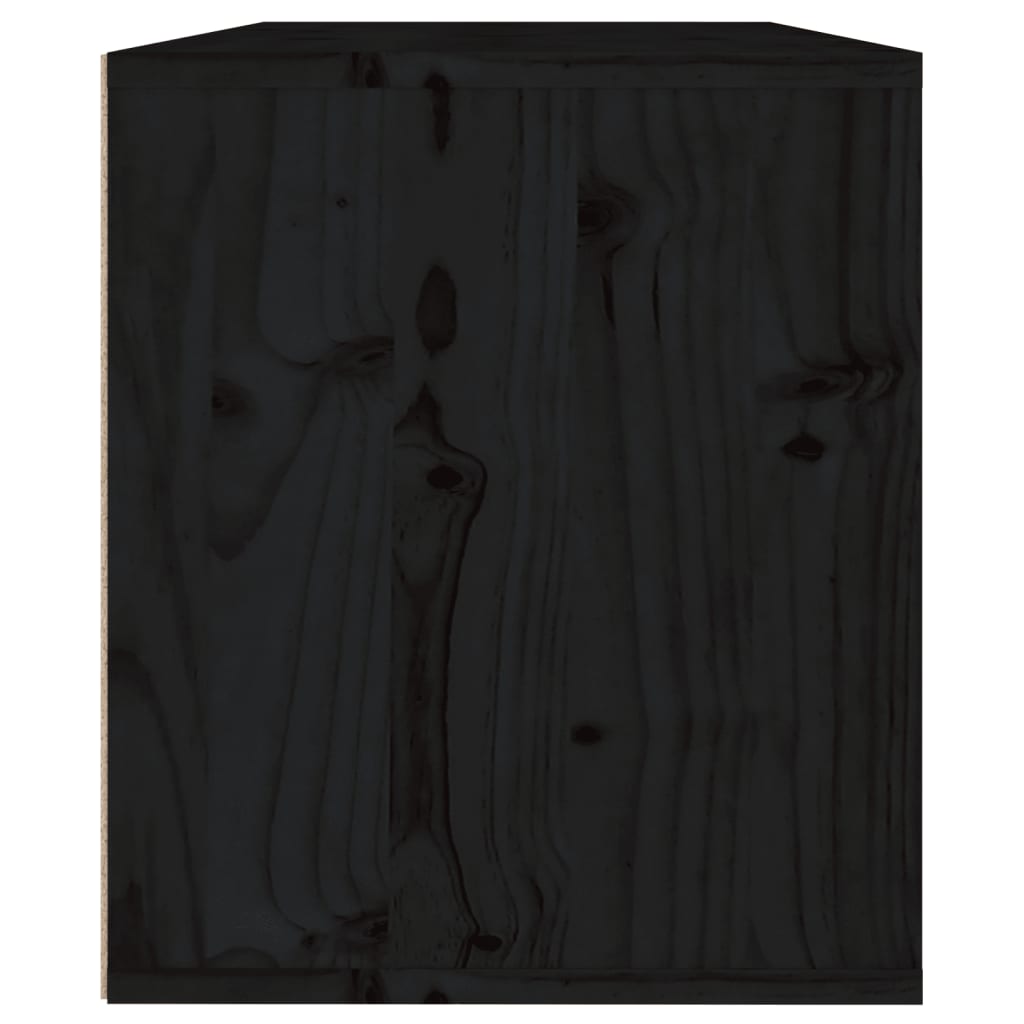 Wall Cabinet Black 60x30x35 cm Solid Wood Pine