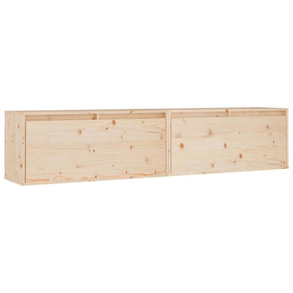 Wall Cabinets 2 pcs 80x30x35 cm Solid Wood Pine