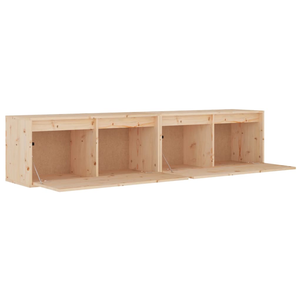 Wall Cabinets 2 pcs 80x30x35 cm Solid Wood Pine