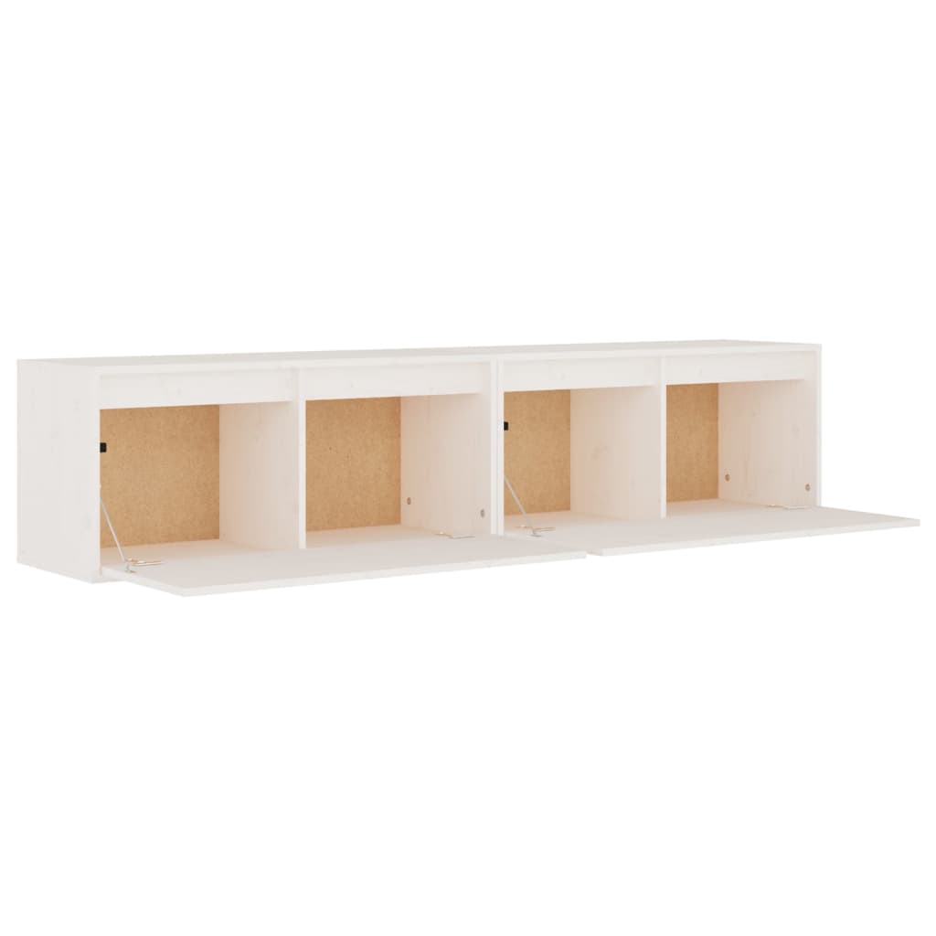 Wall Cabinets 2 pcs White 80x30x35 cm Solid Wood Pine