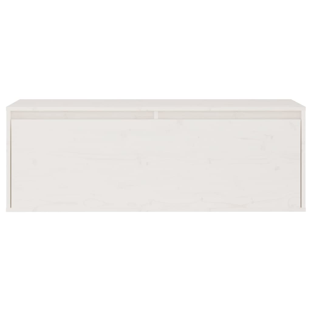 Wall Cabinet White 100x30x35 cm Solid Wood Pine