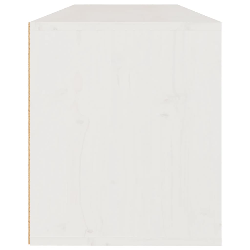 Wall Cabinet White 100x30x35 cm Solid Wood Pine