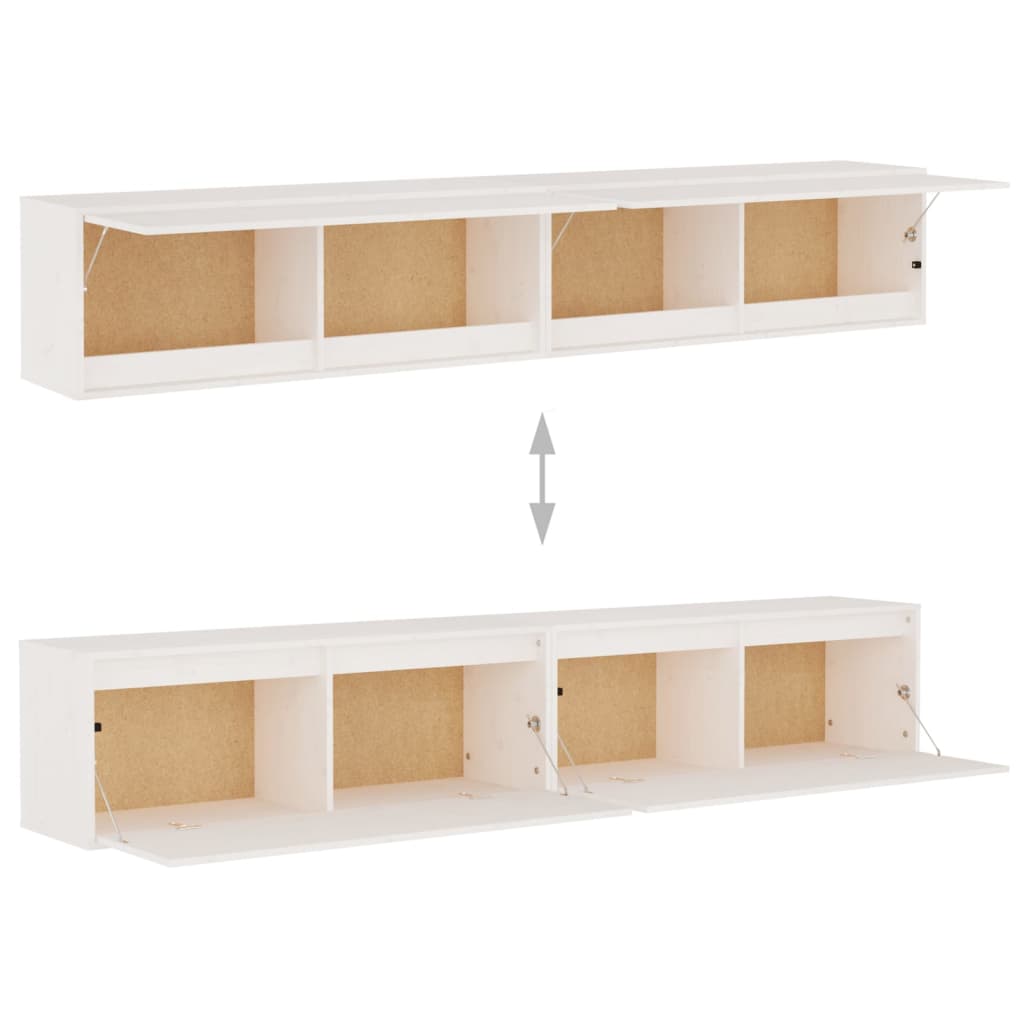 Wall Cabinets 2pcs White 100x30x35 cm Solid Wood Pine