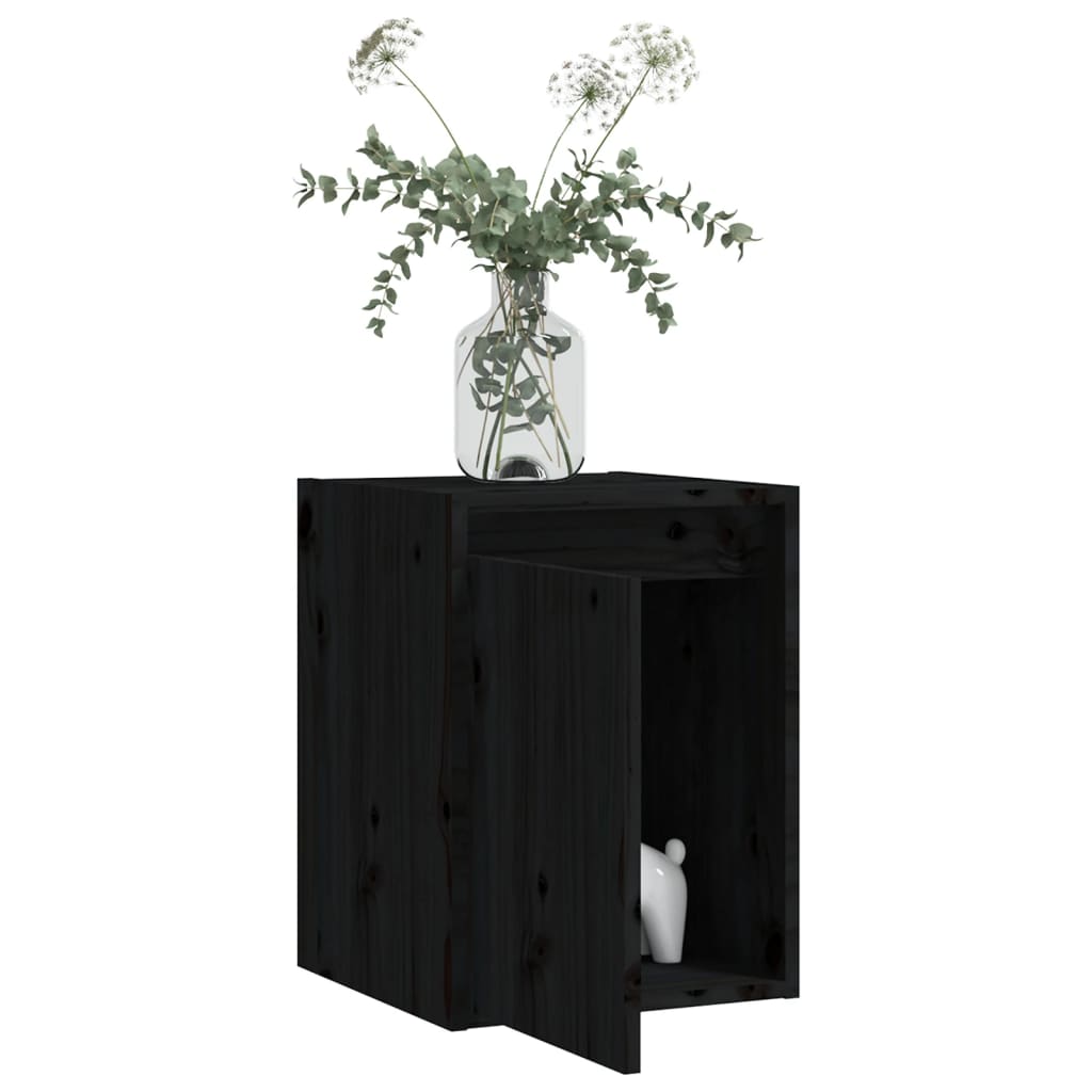 Wall Cabinets 2pcs Black 30x30x40 cm Solid Wood Pine