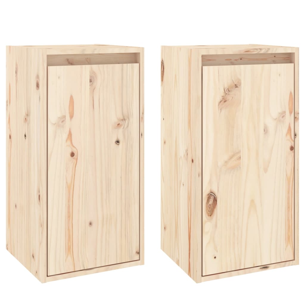 Wall Cabinets 2 pcs 30x30x60 cm Solid Wood Pine