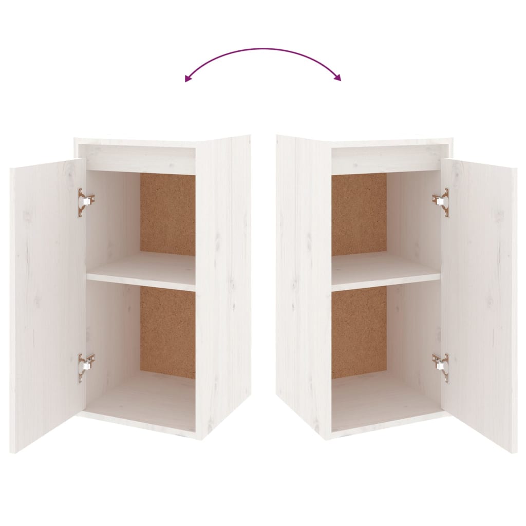 Wall Cabinets 2 pcs White 30x30x60 cm Solid Wood Pine