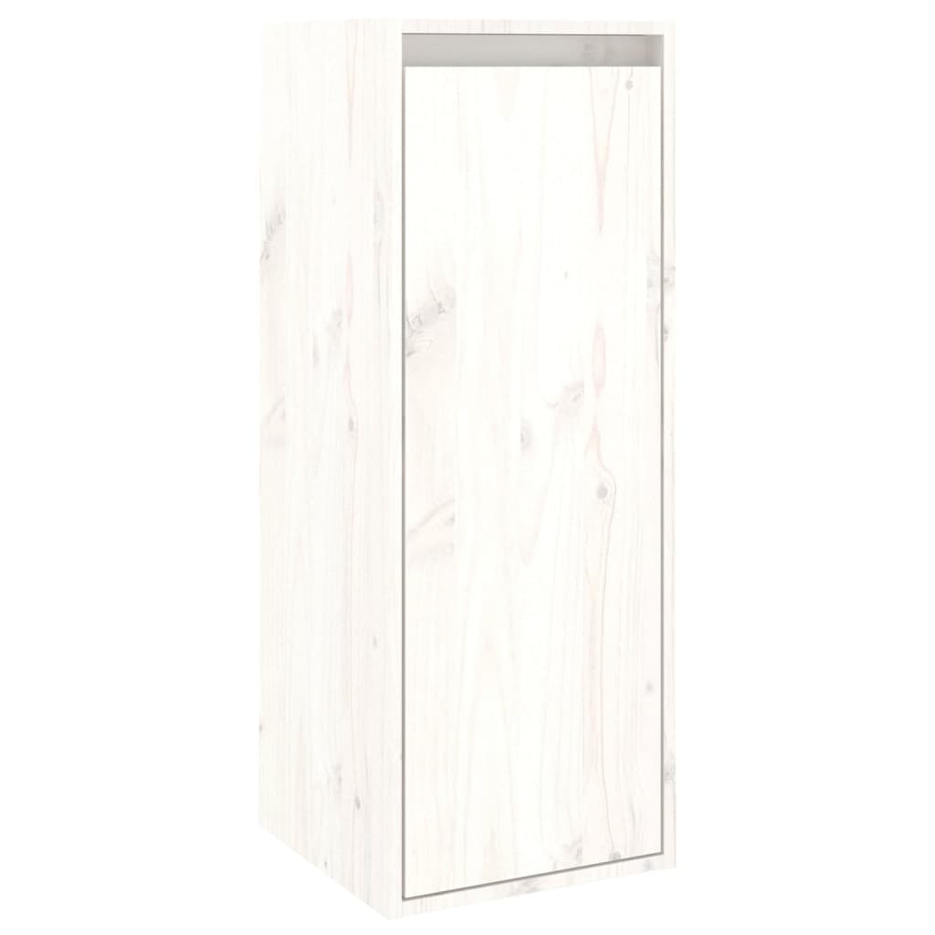 Wall Cabinet White 30x30x80 cm Solid Wood Pine