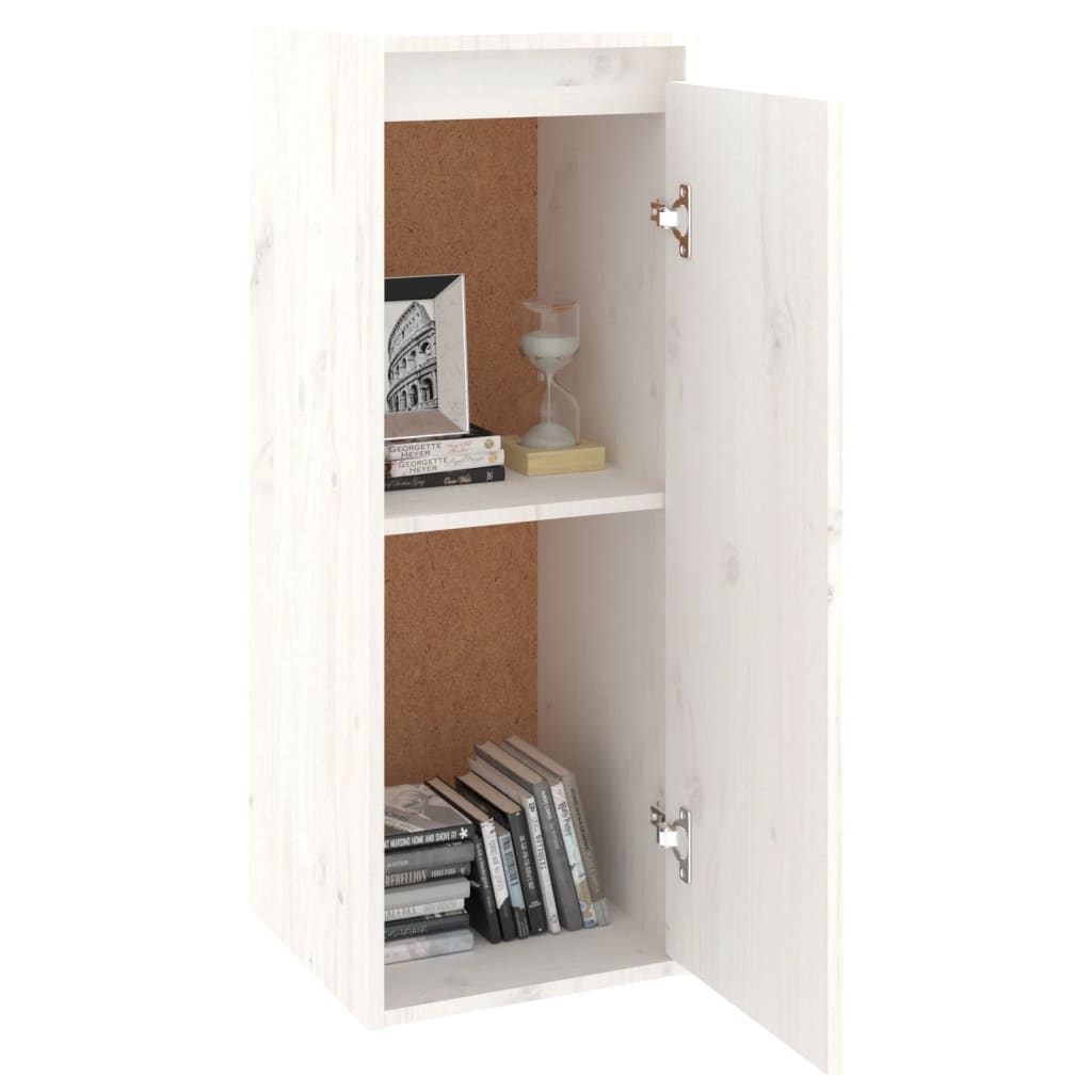 Wall Cabinet White 30x30x80 cm Solid Wood Pine