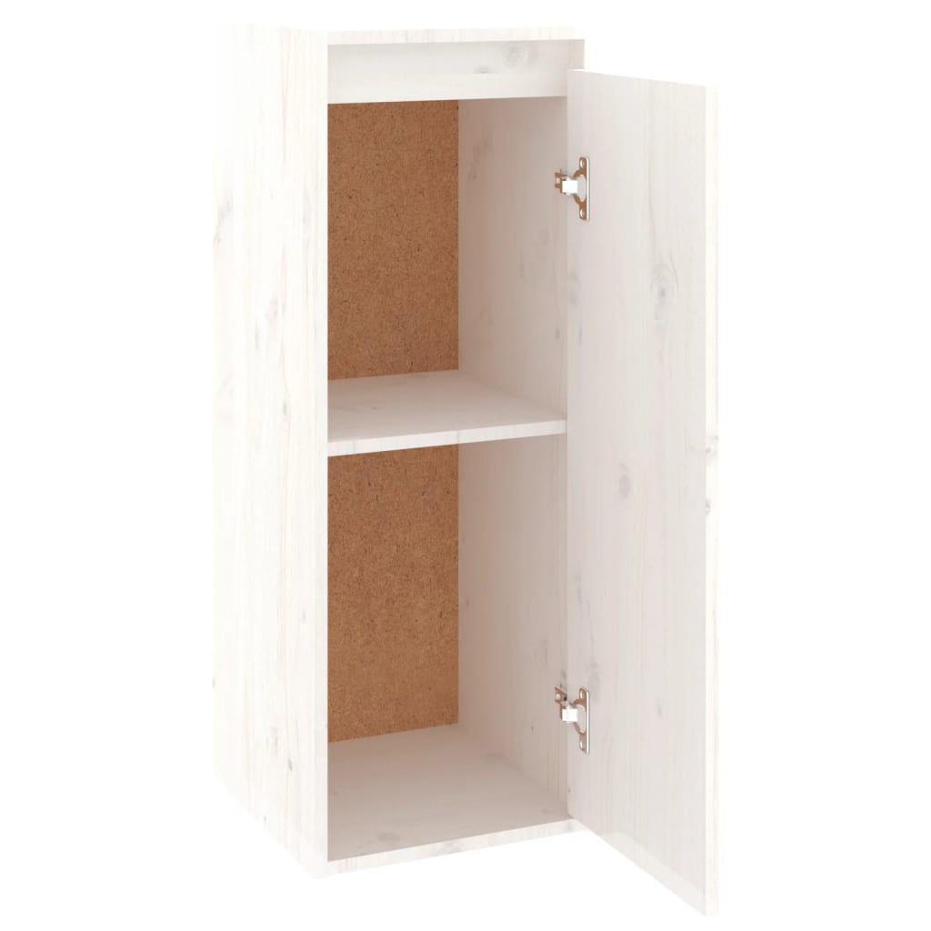 Wall Cabinet White 30x30x80 cm Solid Wood Pine