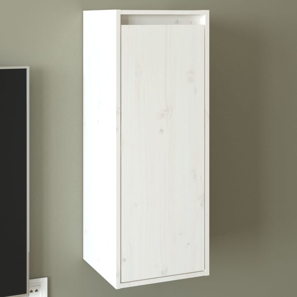 Wall Cabinet White 30x30x80 cm Solid Wood Pine