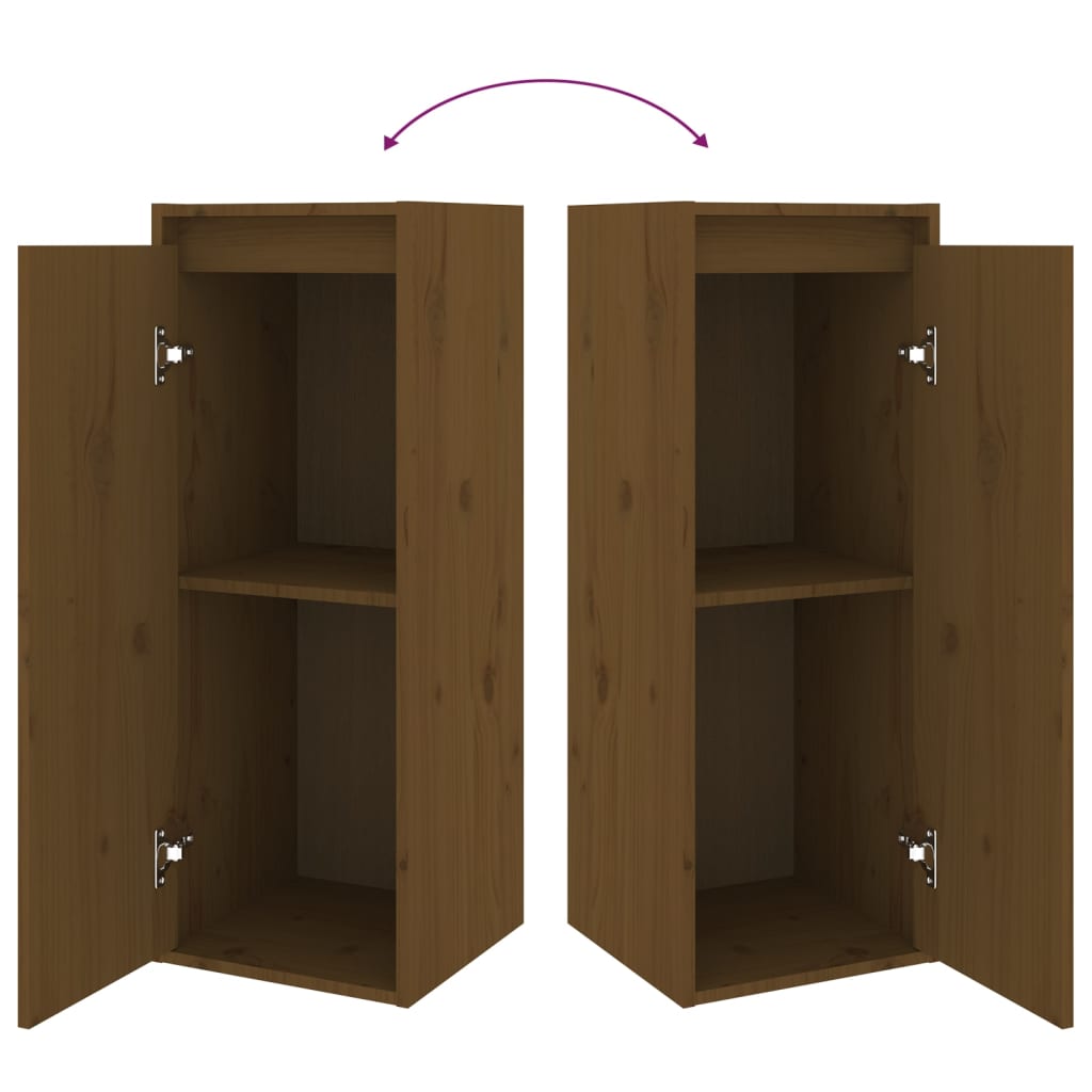 Wall Cabinets 2 pcs Honey Brown 30x30x80 cm Solid Wood Pine