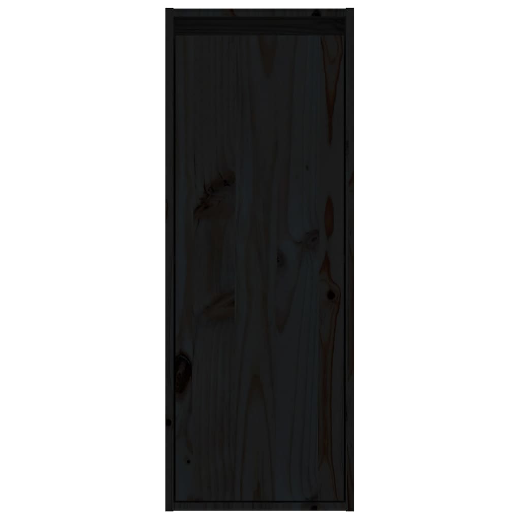 Wall Cabinet Black 30x30x80 cm Solid Wood Pine