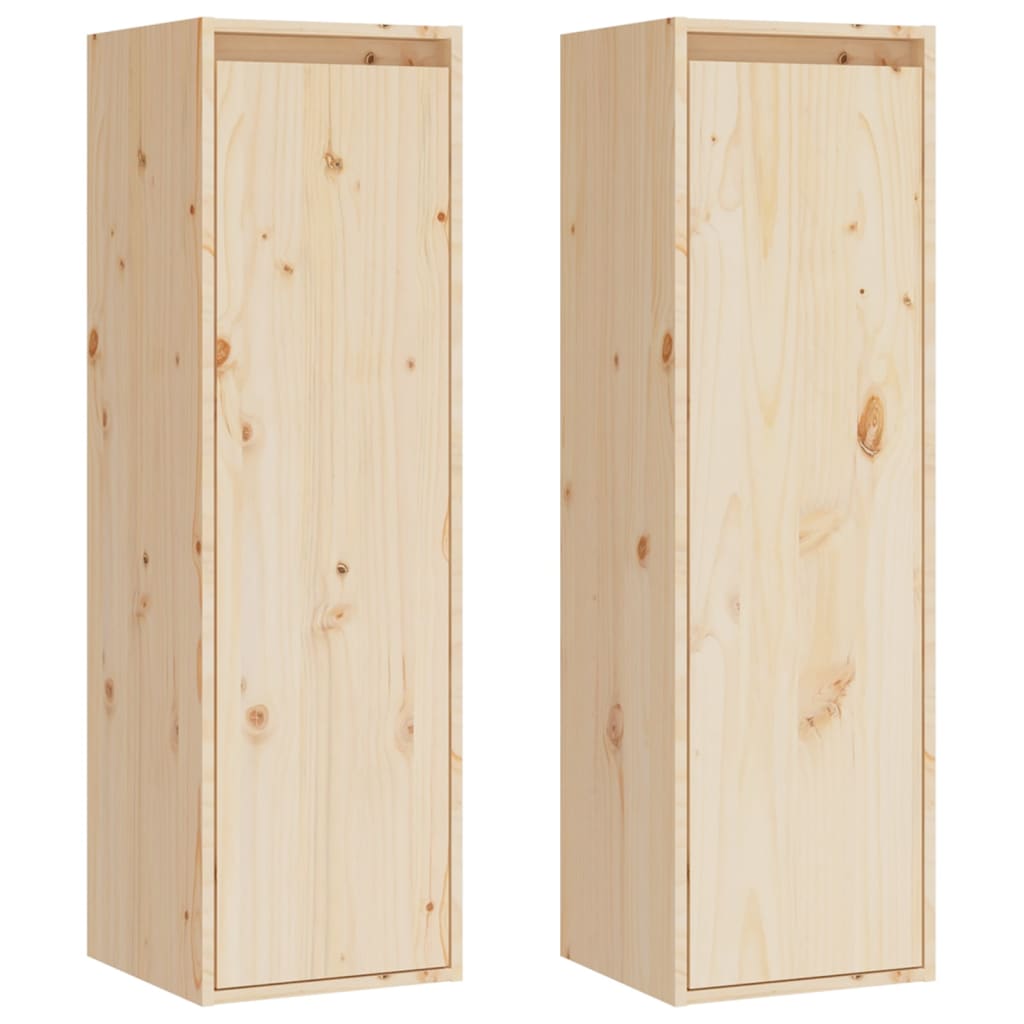 Wall Cabinets 2 pcs 30x30x100 cm Solid Wood Pine