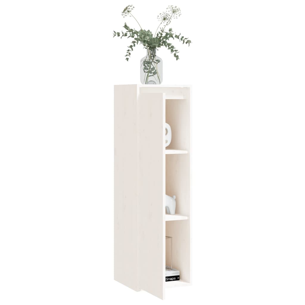 Wall Cabinet White 30x30x100 cm Solid Wood Pine