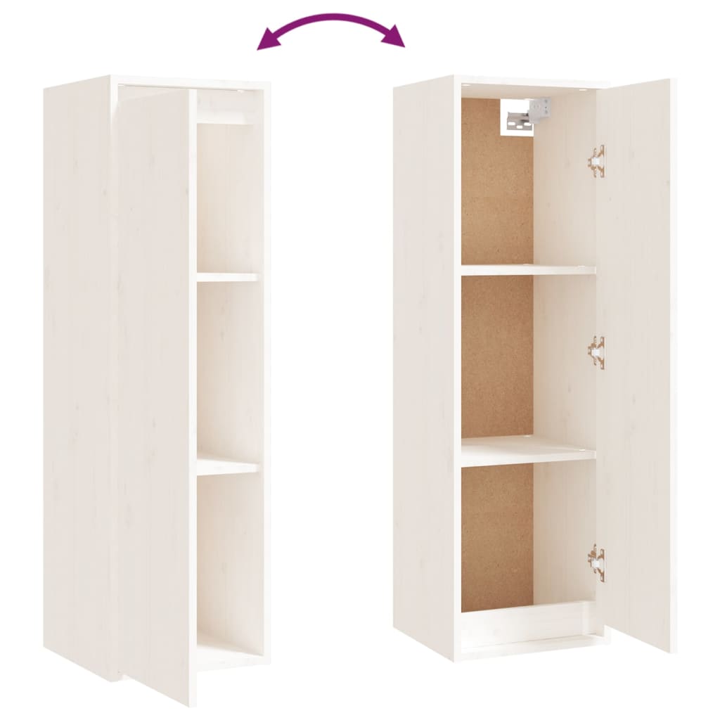 Wall Cabinets 2 pcs White 30x30x100 cm Solid Wood Pine