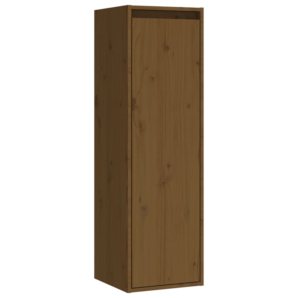 Wall Cabinets 2 pcs Honey Brown 30x30x100 cm Solid Wood Pine