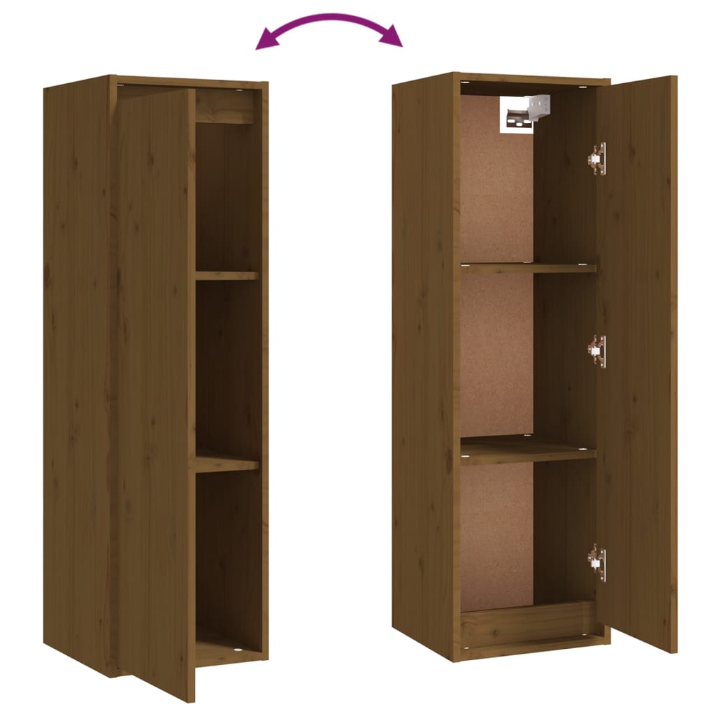 Wall Cabinets 2 pcs Honey Brown 30x30x100 cm Solid Wood Pine