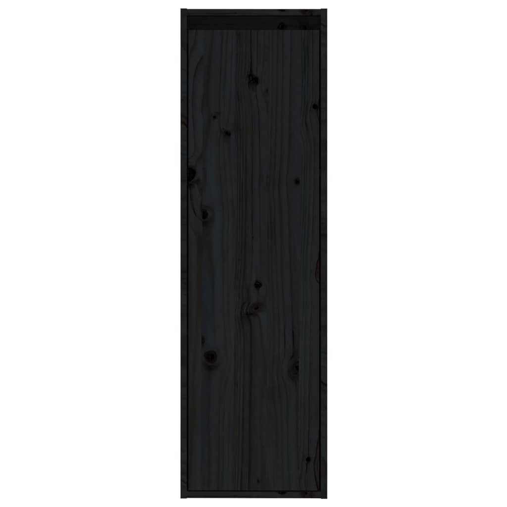 Wall Cabinets 2 pcs Black 30x30x100 cm Solid Wood Pine