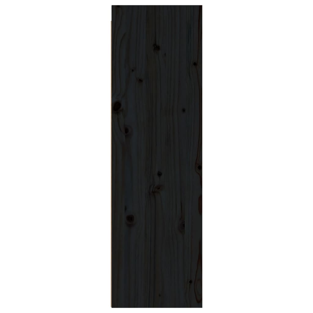 Wall Cabinets 2 pcs Black 30x30x100 cm Solid Wood Pine