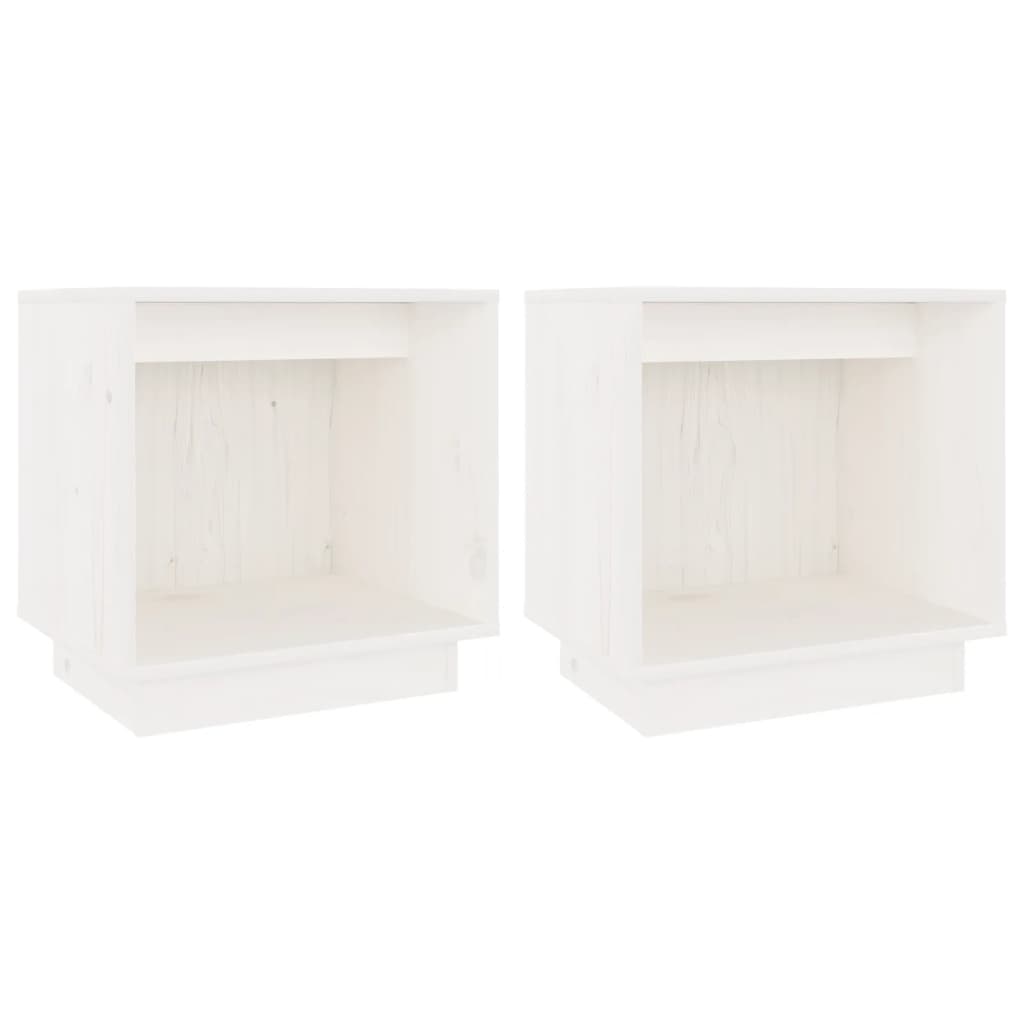 Bedside Cabinets 2 pcs White 40x30x40 cm Solid Wood Pine