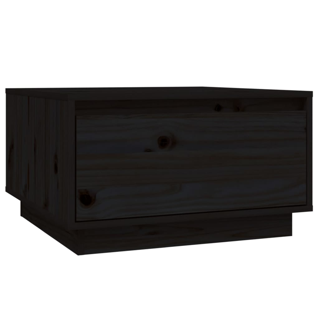 Coffee Table Black 55x56x32 cm Solid Wood Pine