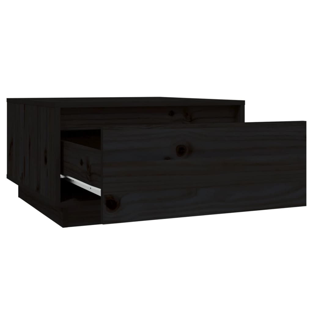 Coffee Table Black 55x56x32 cm Solid Wood Pine