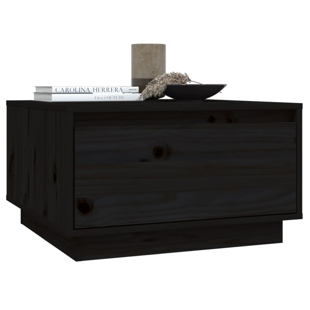 Coffee Table Black 55x56x32 cm Solid Wood Pine