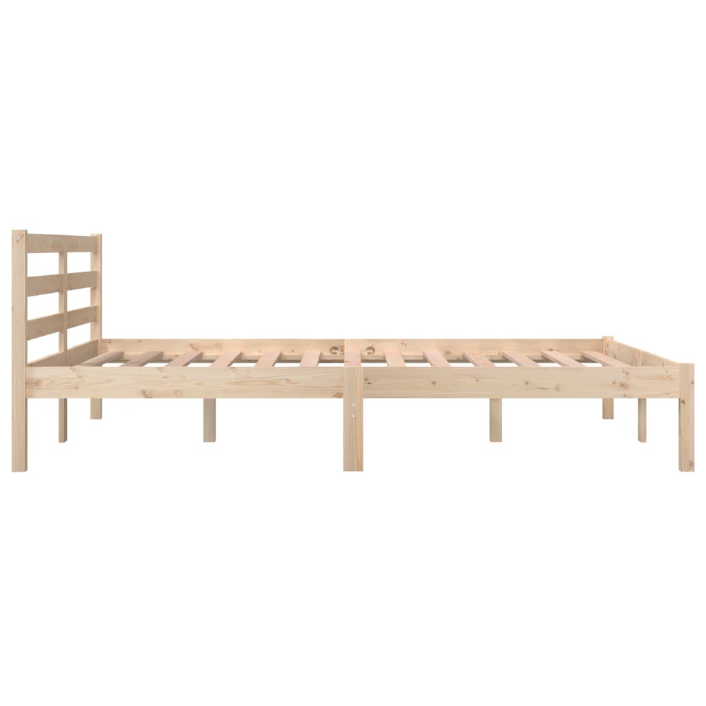 Bed Frame Solid Wood Pine 137x187 cm Double Size