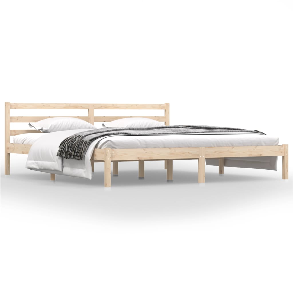 Bed Frame Solid Wood Pine 183x203 cm King Size