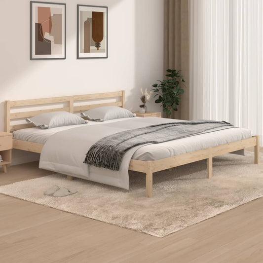 Bed Frame Solid Wood Pine 183x203 cm King Size