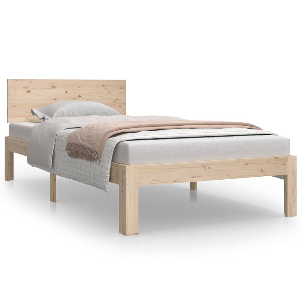 Bed Frame Solid Wood 92x187 cm Single Size