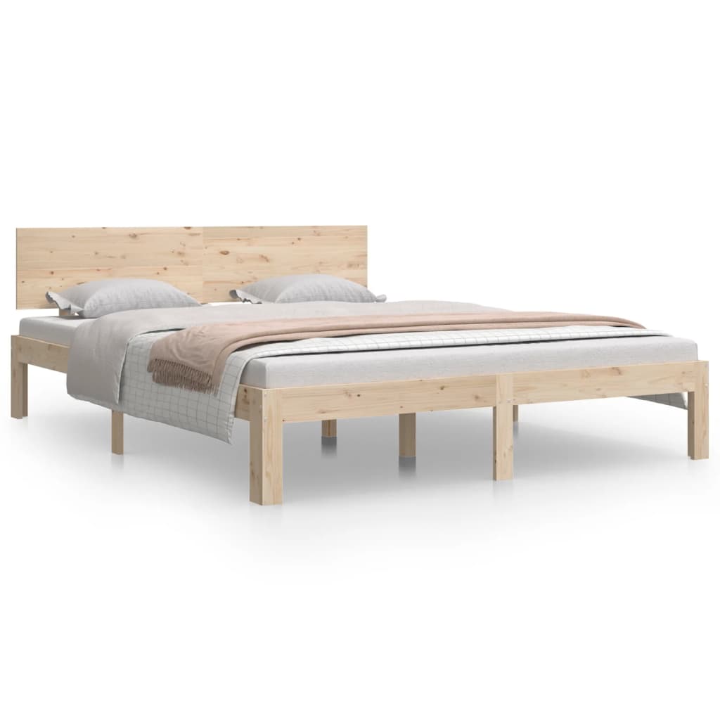 Bed Frame Solid Wood 153x203 cm Queen Size