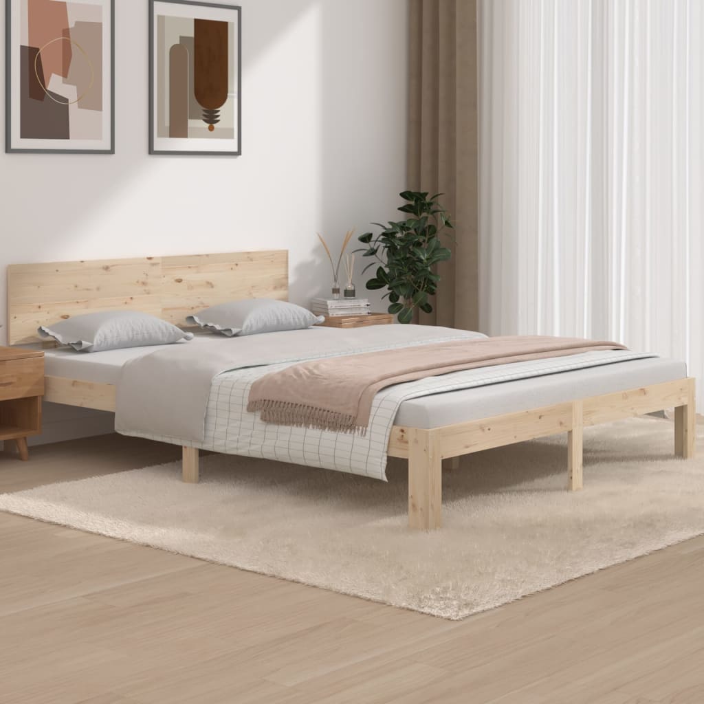 Bed Frame Solid Wood 153x203 cm Queen Size