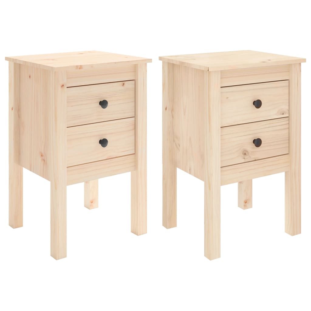 Bedside Cabinets 2 pcs 40x35x61.5 cm Solid Wood Pine