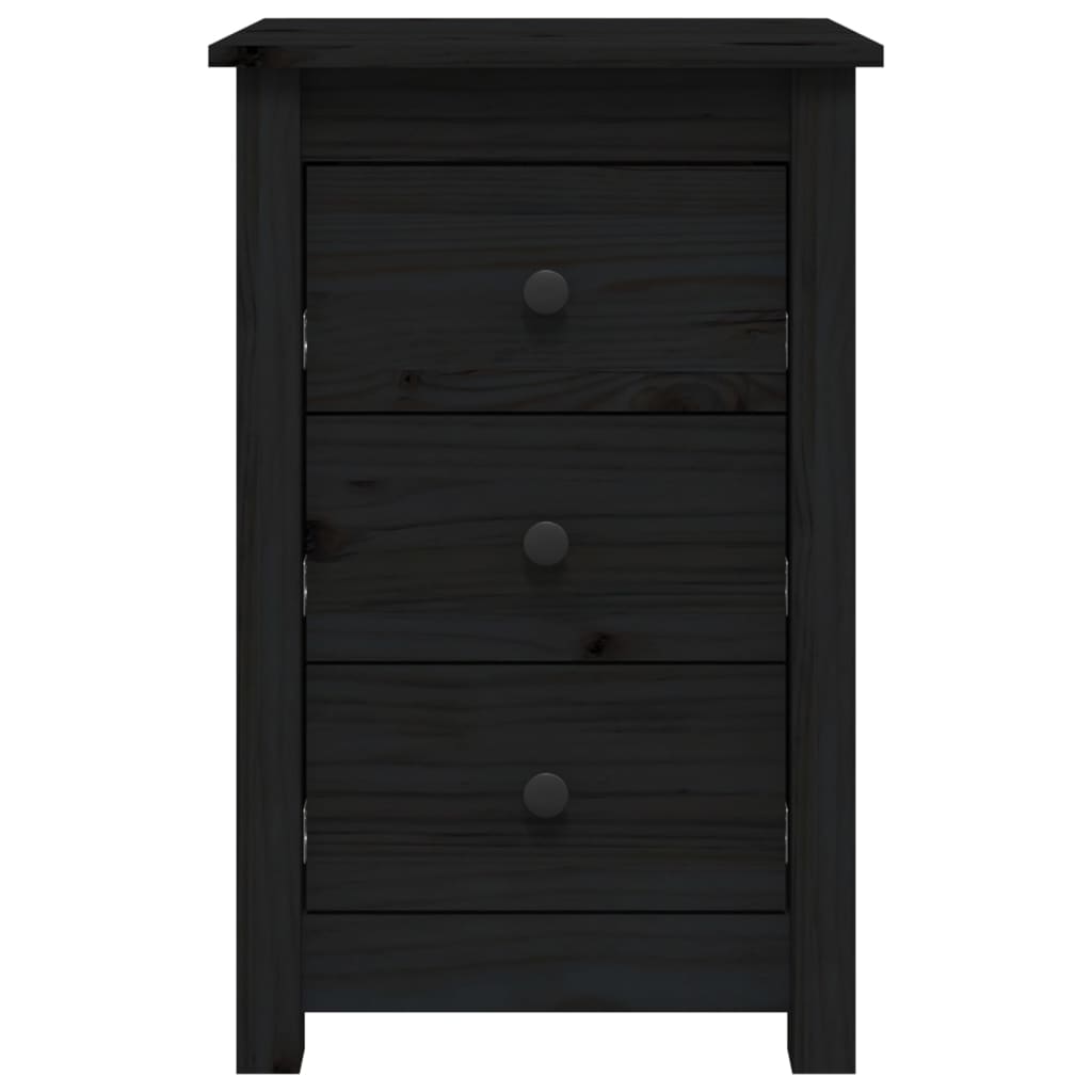 Bedside Cabinets 2 pcs Black 40x35x61.5 cm Solid Wood Pine