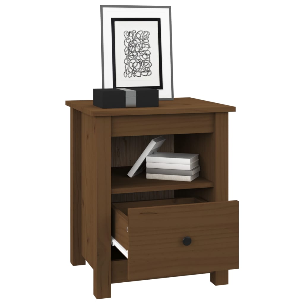 Bedside Cabinet Honey Brown 40x35x49 cm Solid Wood Pine