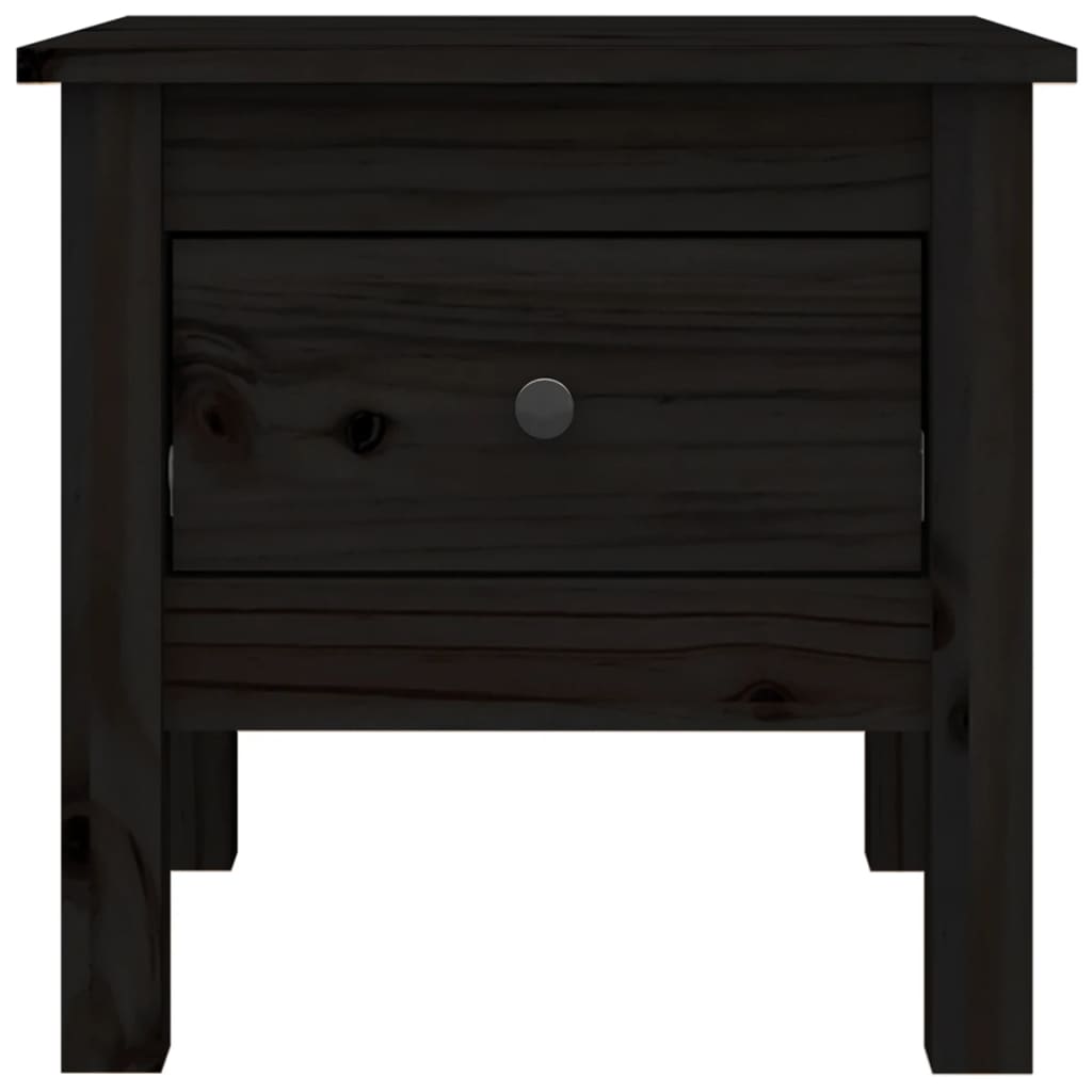 Side Tables 2 pcs Black 40x40x39 cm Solid Wood Pine