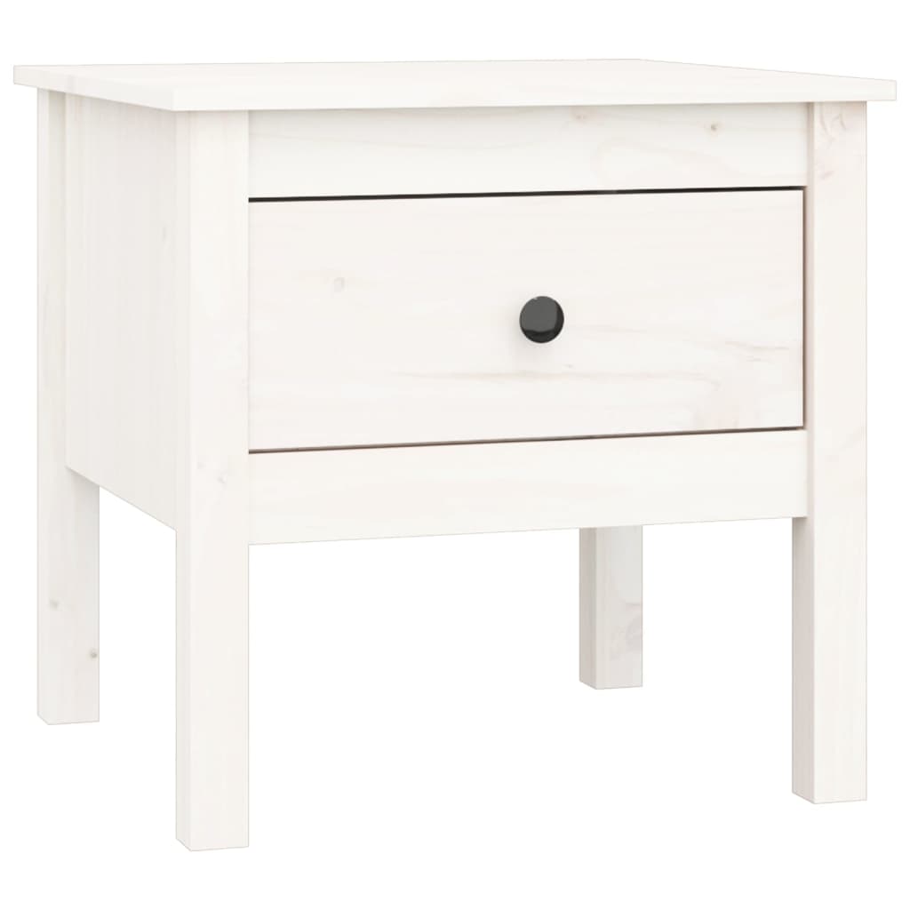 Side Tables 2 pcs White 50x50x49 cm Solid Wood Pine