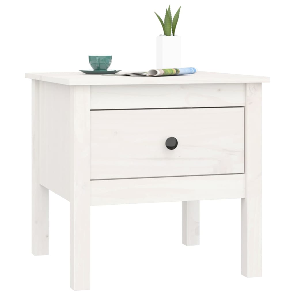 Side Tables 2 pcs White 50x50x49 cm Solid Wood Pine