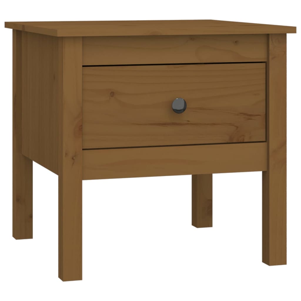 Side Table Honey Brown 50x50x49 cm Solid Wood Pine