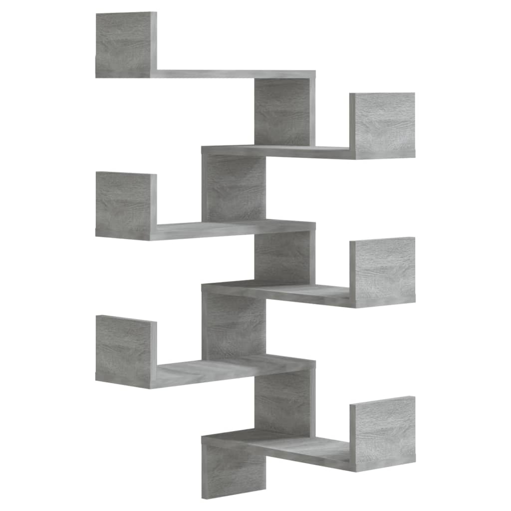 Wall Corner Shelves 2 pcs Grey Sonoma 40x40x50 cm Engineered Wood