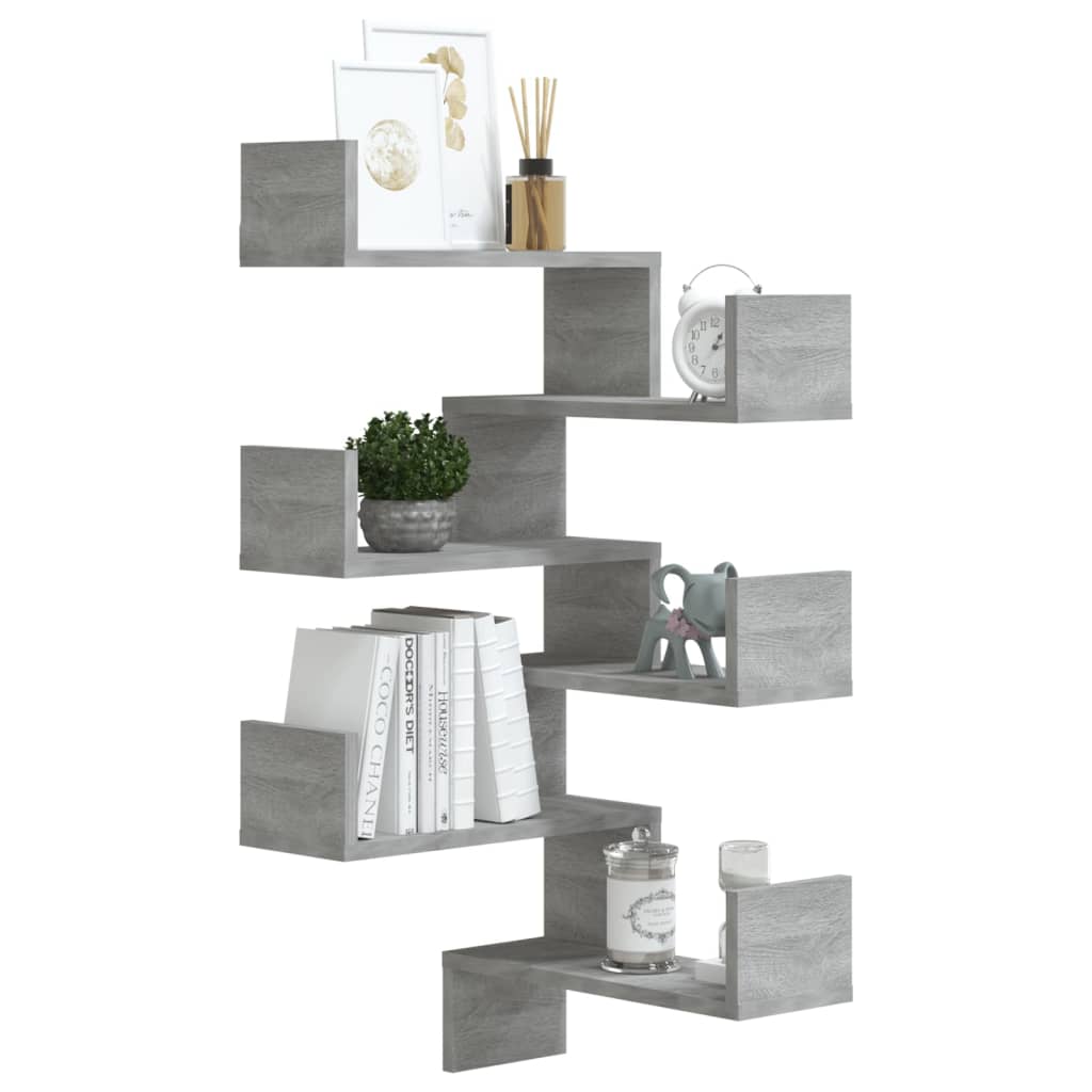 Wall Corner Shelves 2 pcs Grey Sonoma 40x40x50 cm Engineered Wood