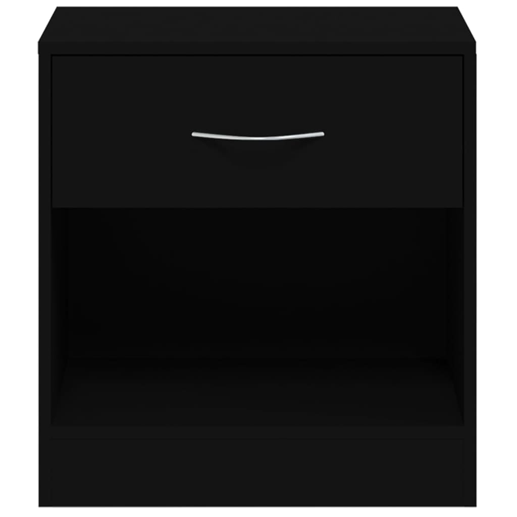 Bedside Cabinets 2 pcs with Drawer Black