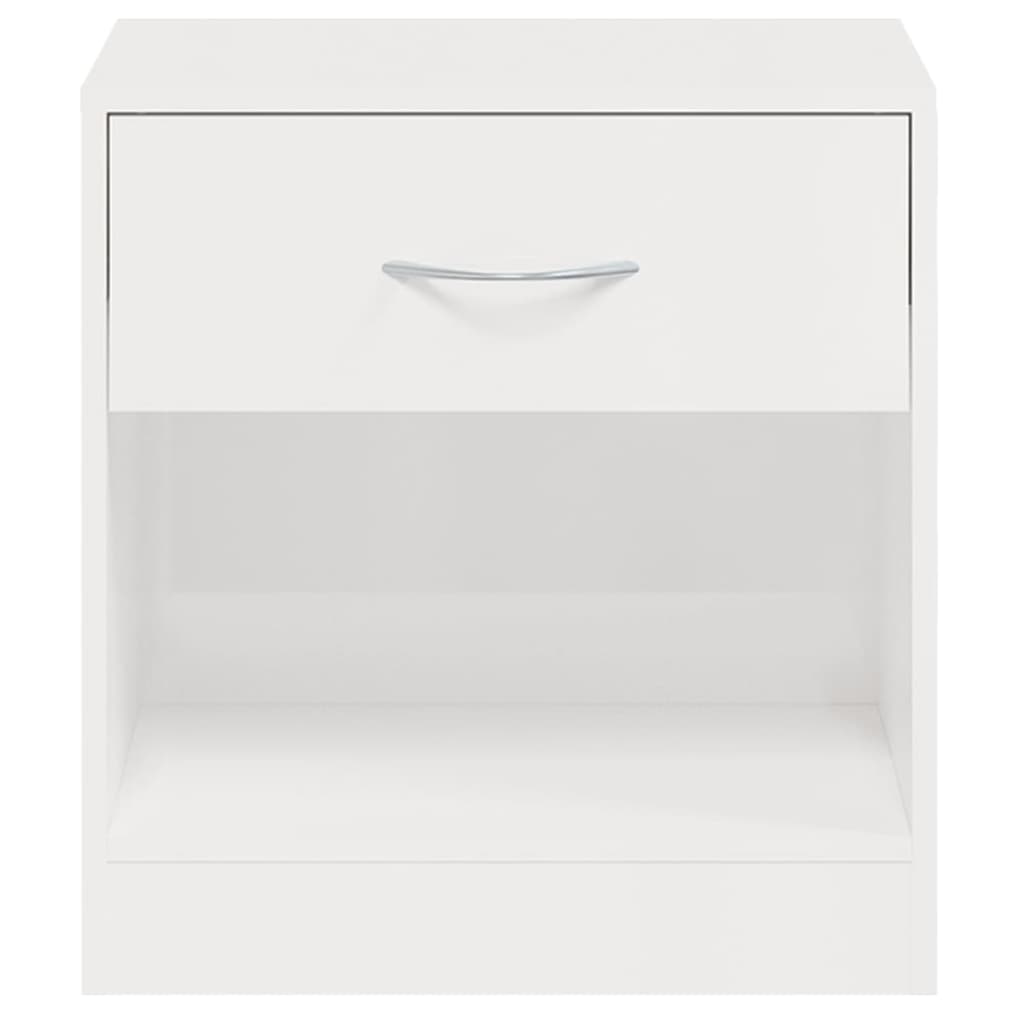 Bedside Cabinets 2 pcs with Drawer High Gloss White