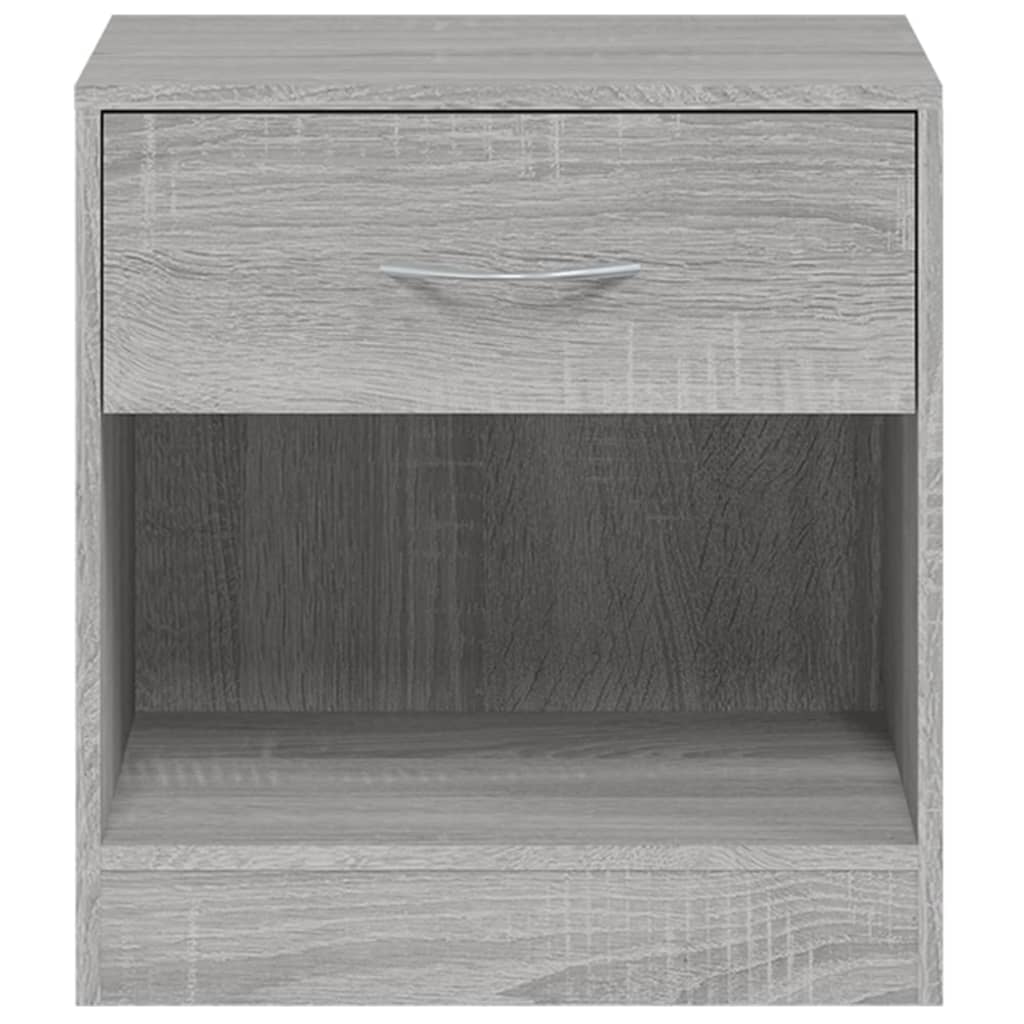 Bedside Cabinets 2 pcs with Drawer Grey Sonoma